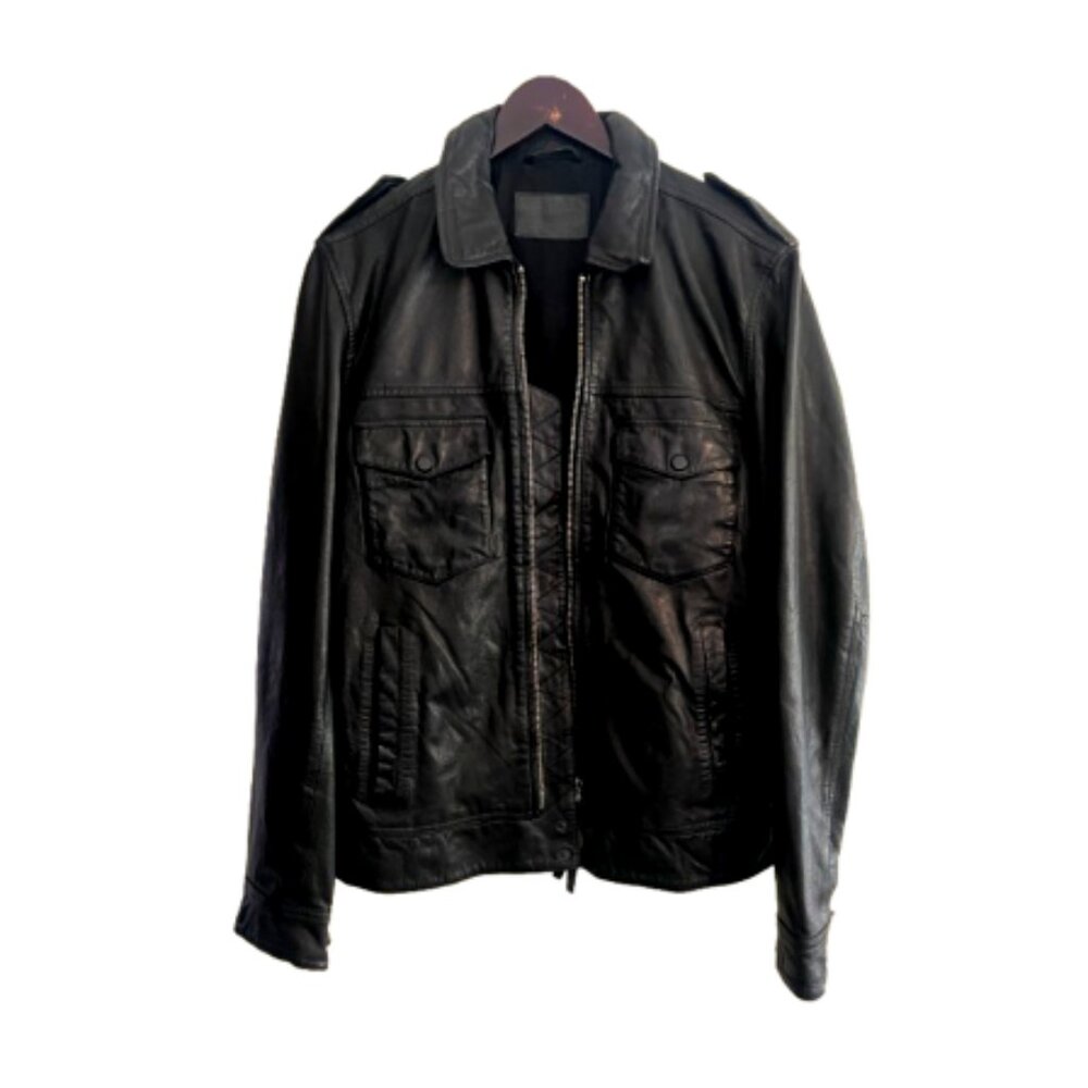All Saints Leather Jacket / Black / M